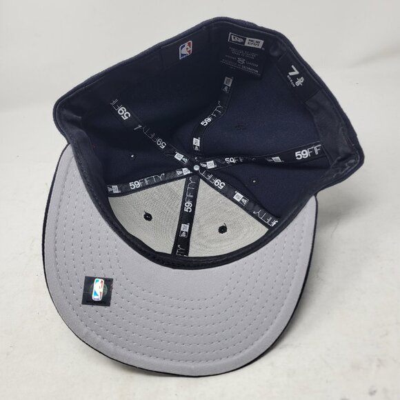 New Era Cleveland Cavaliers Cavs Fitted Hat Dark Navy Blue 7 5/8 lebron - Picture 7 of 8